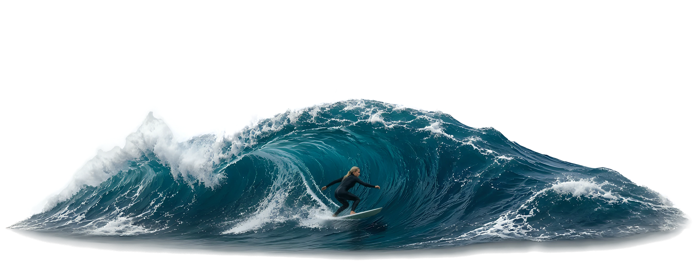 Surfster in de tube van een grote golf